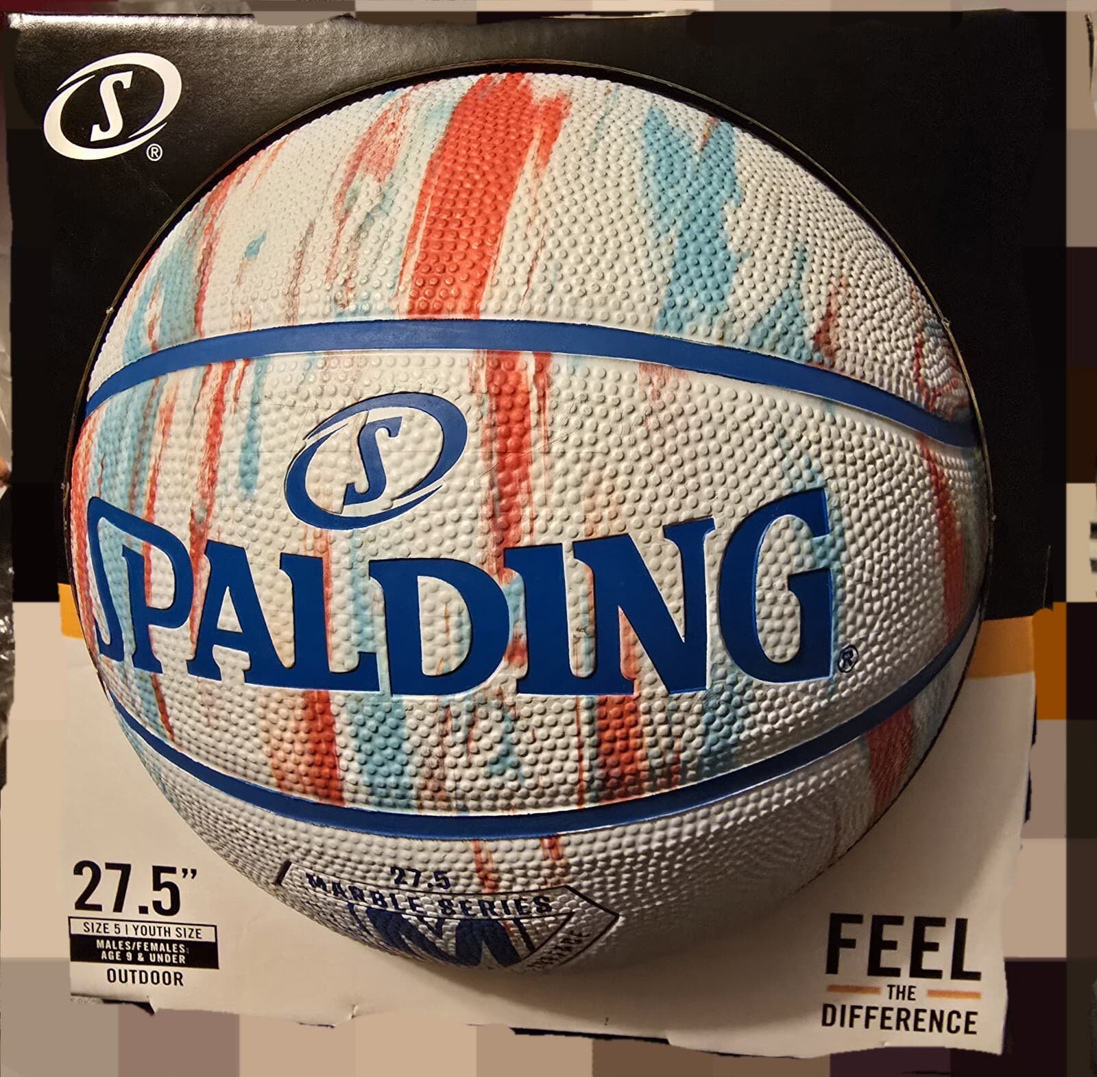 Spalding Marble Series Multi Color Basketball Size 27.5” Size 5
