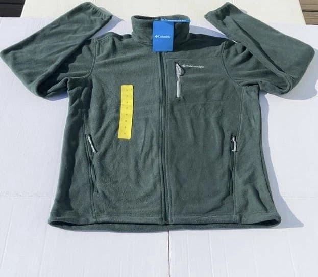 Columbia Men's Regular Fit Full Zip Fleece Jacket, Size Small, Spruce Green, New